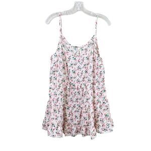 Truth Floral Baby Doll Tiered White/Pink Tank Top